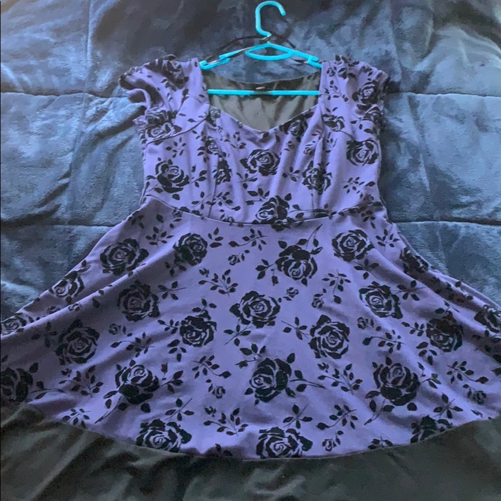 City Chic purple & black skater dress plus size 14